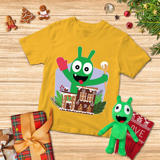 Pea Pea Christmas Gingerbread Youth T-Shirt, Pea Pea Xmas Shirts Gift For Kids Family Friends