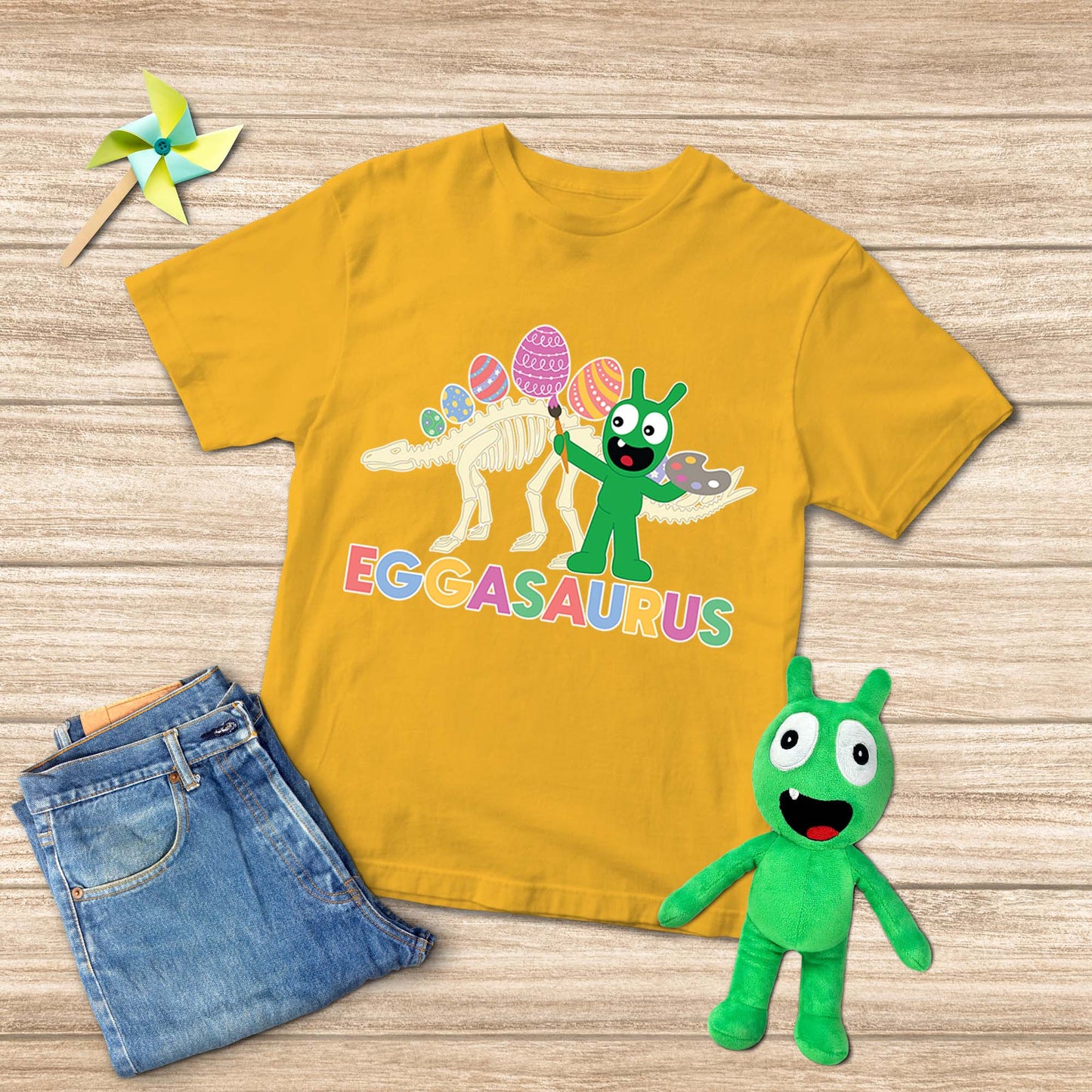 Eggasaurus Pea Pea Coloriage Oeufs T-shirt Jeunesse