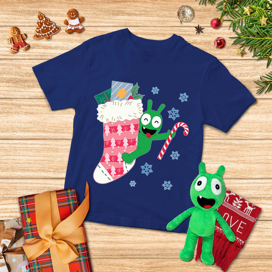 Pea Pea Christmas Sock Youth T-Shirt, Pea Pea Xmas Shirts Gift For Kids Family Friends