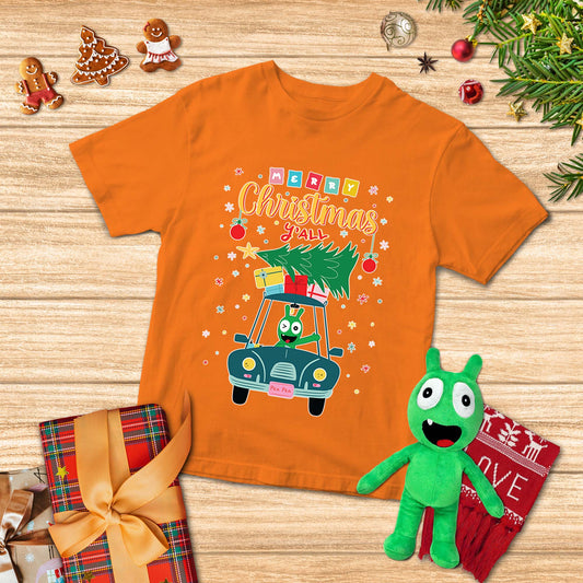 Pea Pea Merry Christmas Car Youth T-Shirt, Pea Pea Xmas Shirts Gift For Kids Family Friends