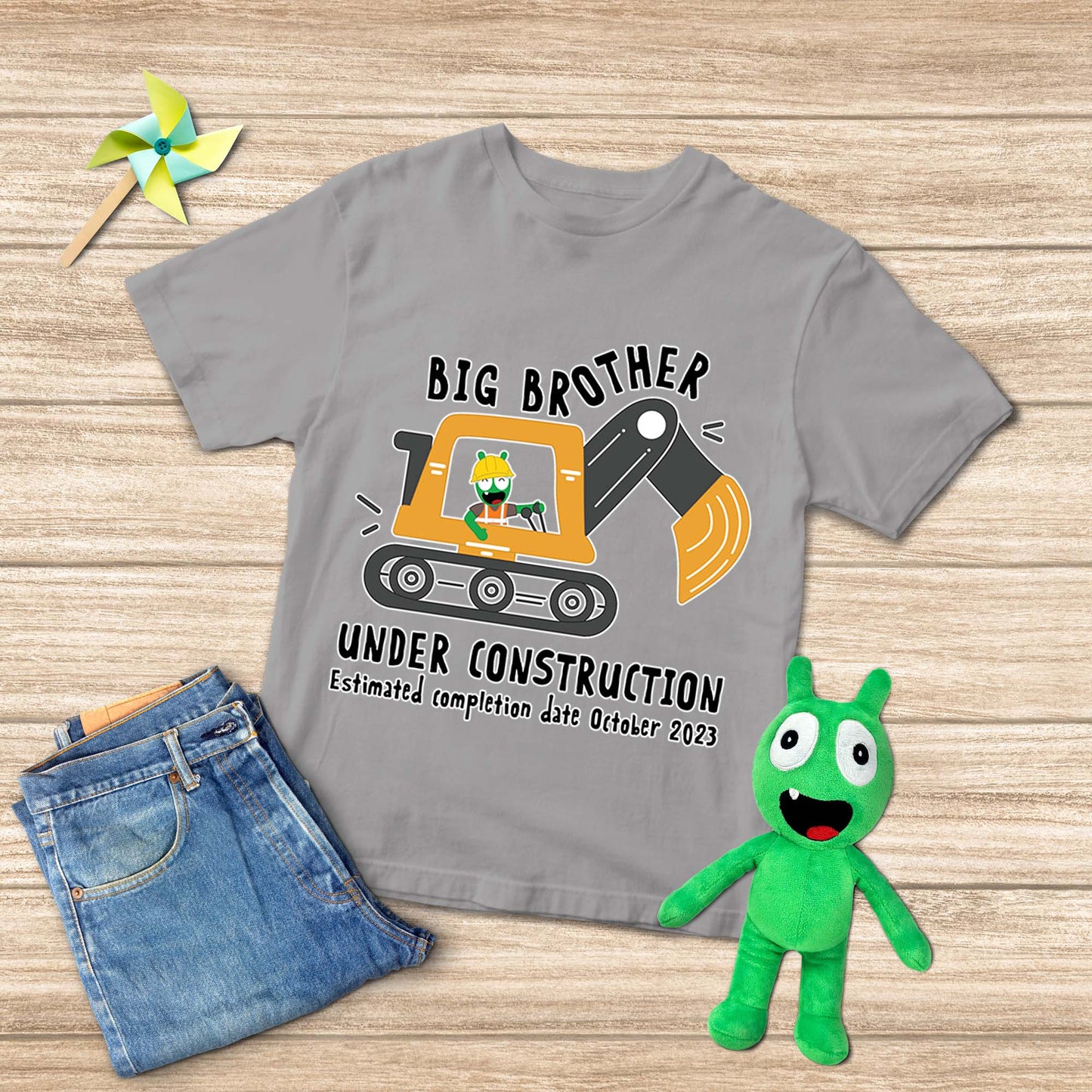 Pea Pea Big Brother Under Construction Youth T Shirt