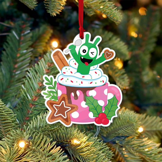 Pea Pea Christmas Cupcake Custom Shaped Acrylic Ornament