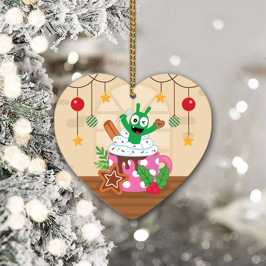 Pea Pea Christmas Cupcake Wood/Acrylic Ornament
