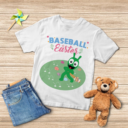 Pea Pea Baseball Easter Youth T-Shirt, Baseball Shirts Gift For Kids