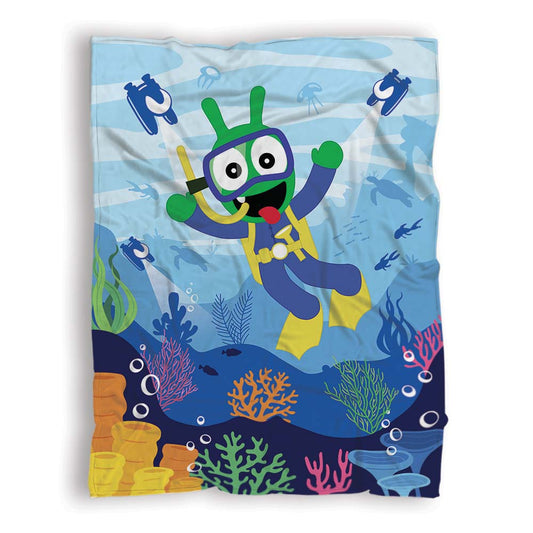 Pea Pea Diver Under The Ocean Cozy Soft Warm Fleece Blanket