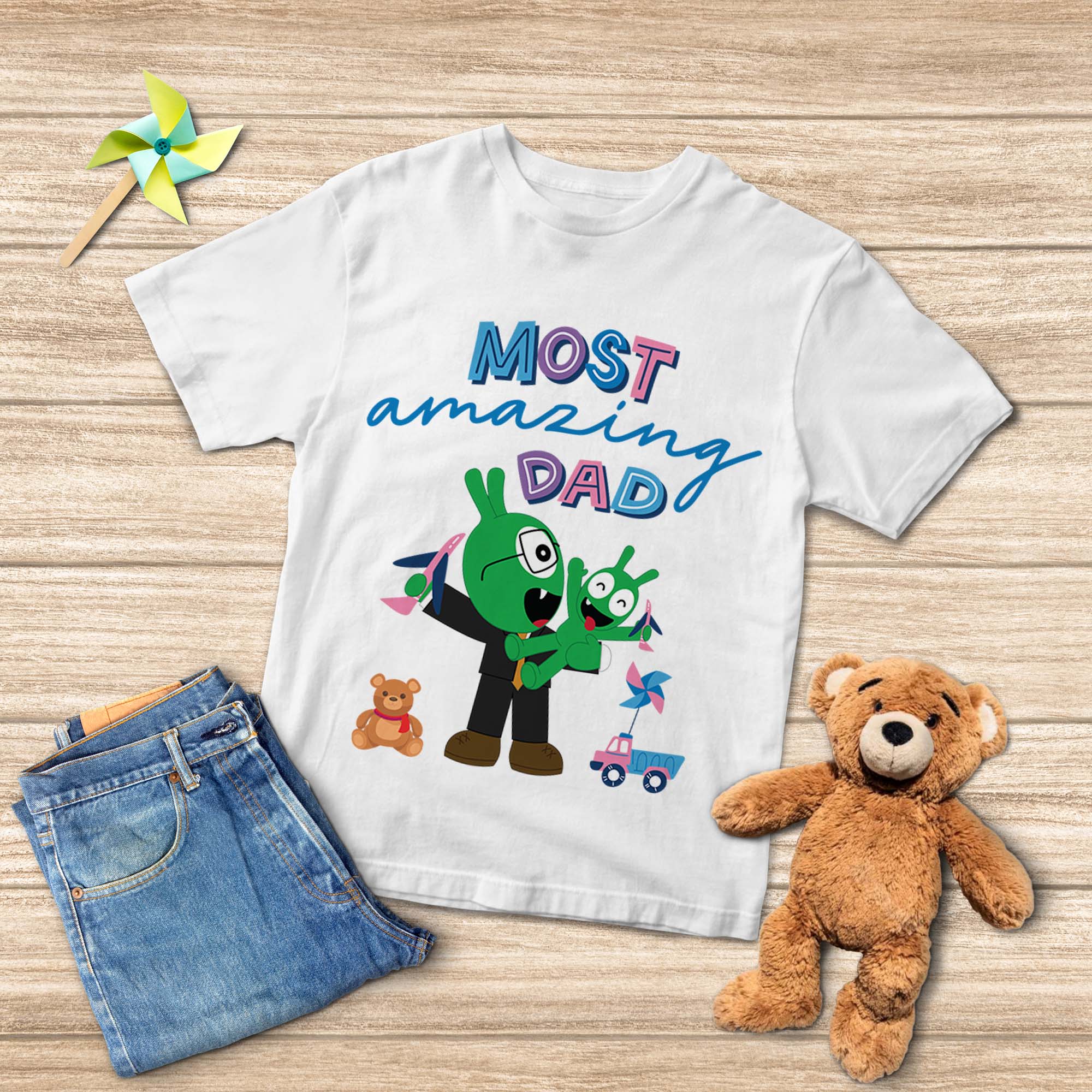 T shirt pour jeunes papa le plus incroyable de Pea Pea