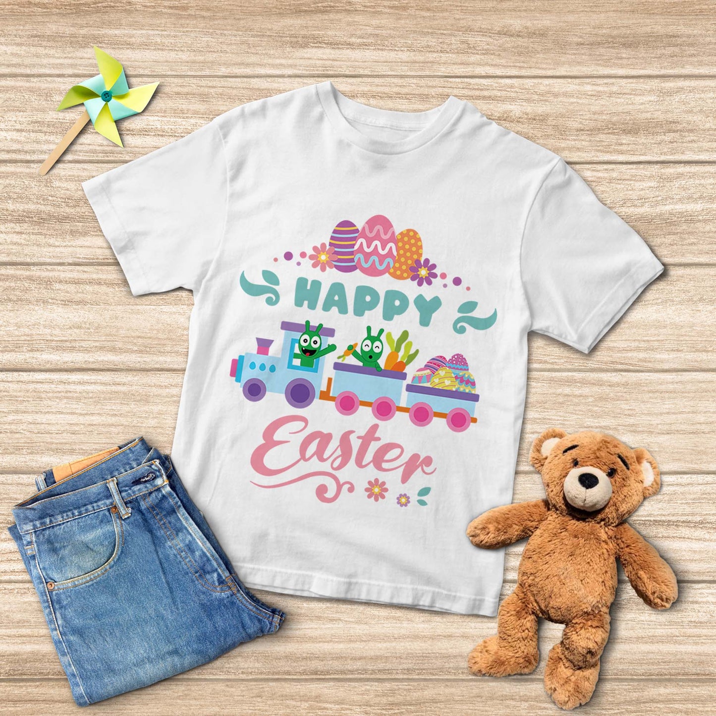 Pea Pea Happy Easter Train Youth T Shirt