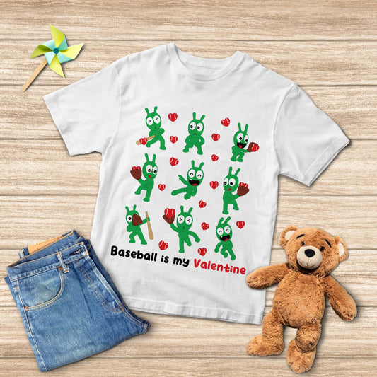 Baseball Is My Valentine Pea Pea Youth T-Shirt, Pea Pea Baseball Shirts Gift For Sport Lovers