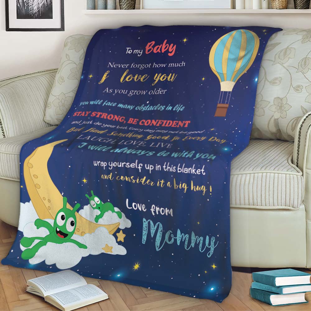Pea Pea To My Baby From Mom Personalized Fleece Blanket