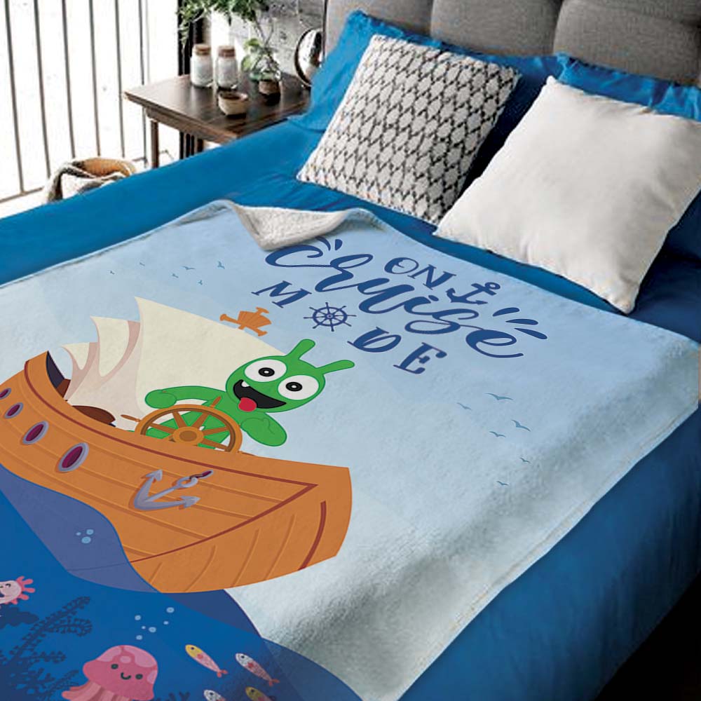 Pea Pea On Cruise Mode Cozy Soft Warm Fleece Blanket