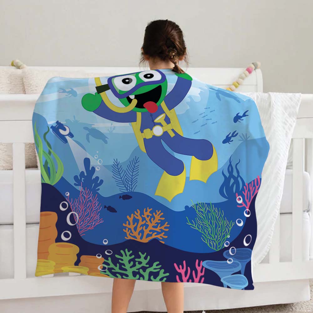 Pea Pea Diver Under The Ocean Cozy Soft Warm Fleece Blanket