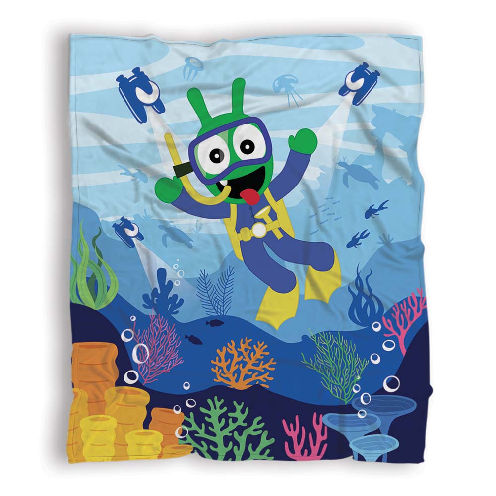 Professional Diver Pea Pea Under The Ocean Cozy Soft Warm Fleece Manta 