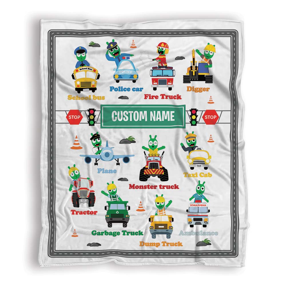 Pea Pea Driving The Vehicles Personalized Cozy Soft Warm Fleece Blanket