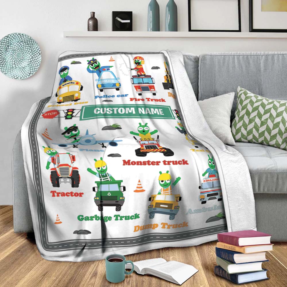 Pea Pea Driving The Vehicles Personalized Cozy Soft Warm Fleece Blanket