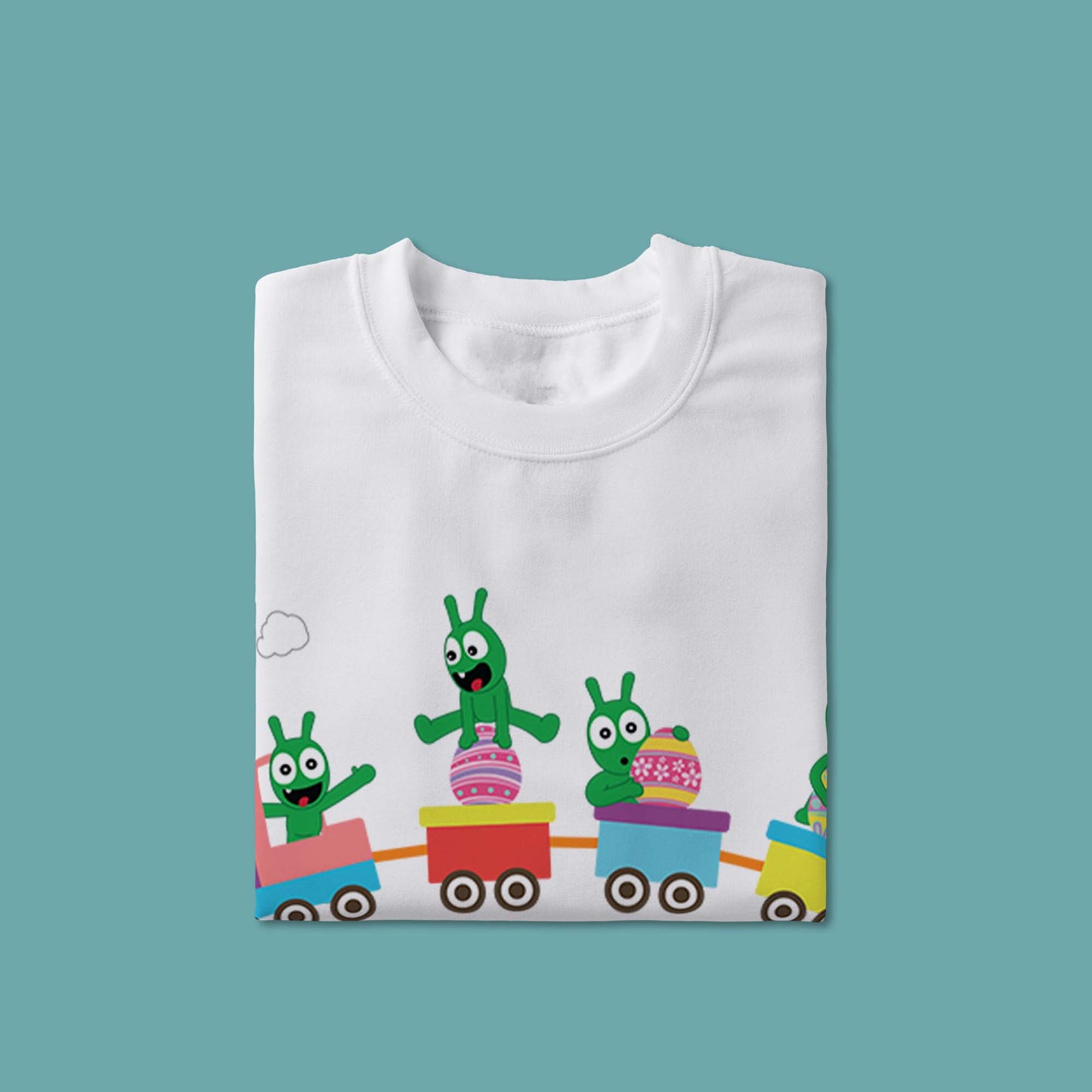 Pea Pea Happy Easter Day On Colorful Easter Train Youth T Shirt