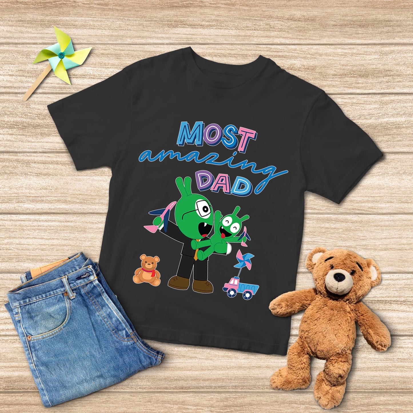 T-shirt pour jeunes papa le plus incroyable de Pea Pea