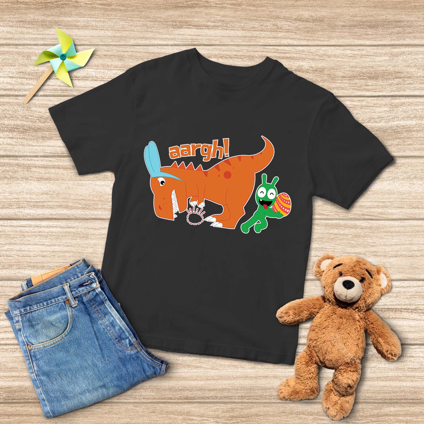 Pea Pea Steals Rabbit-T Rex's Easter Egg - Camiseta para jóvenes