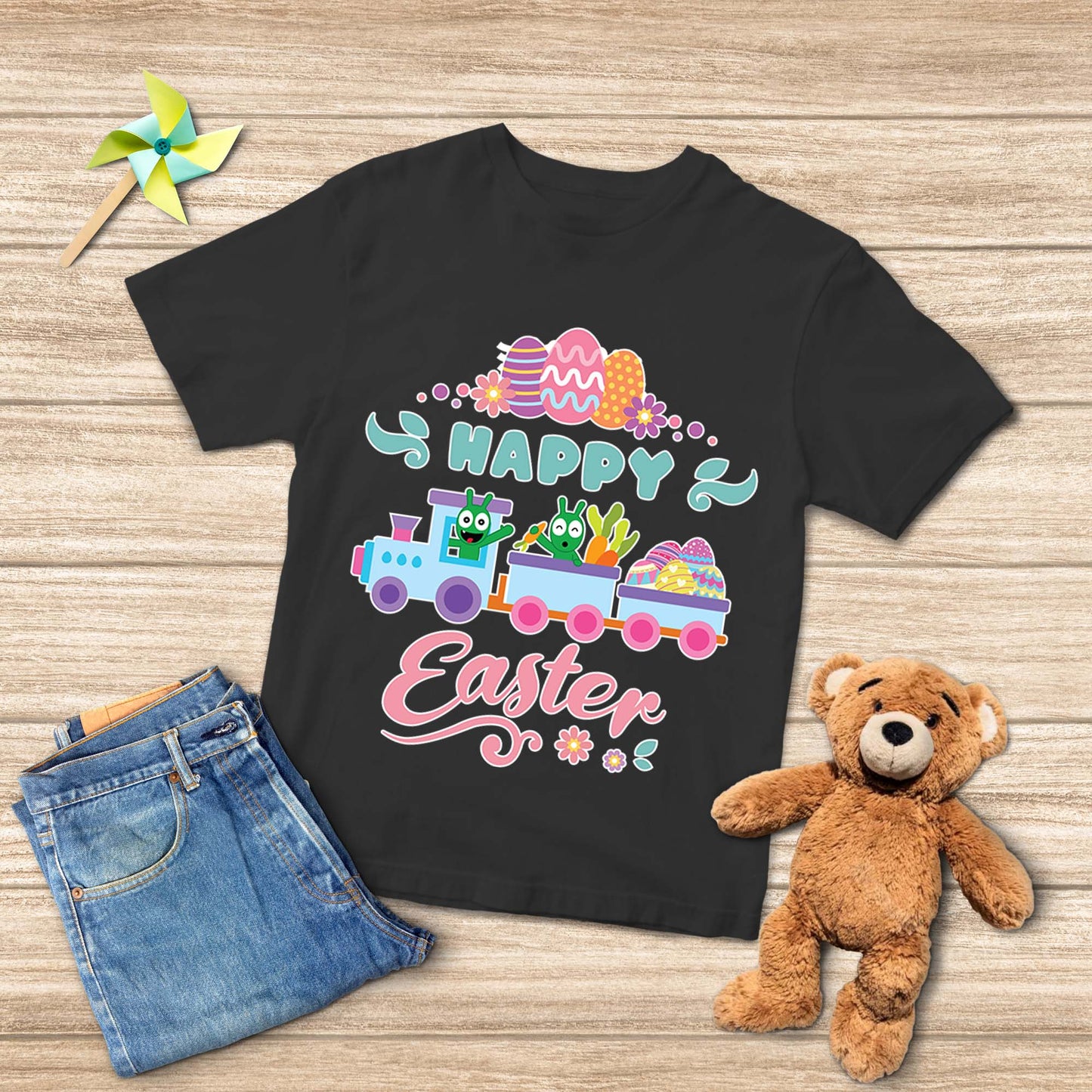 Pea Pea Happy Easter Train Youth T Shirt