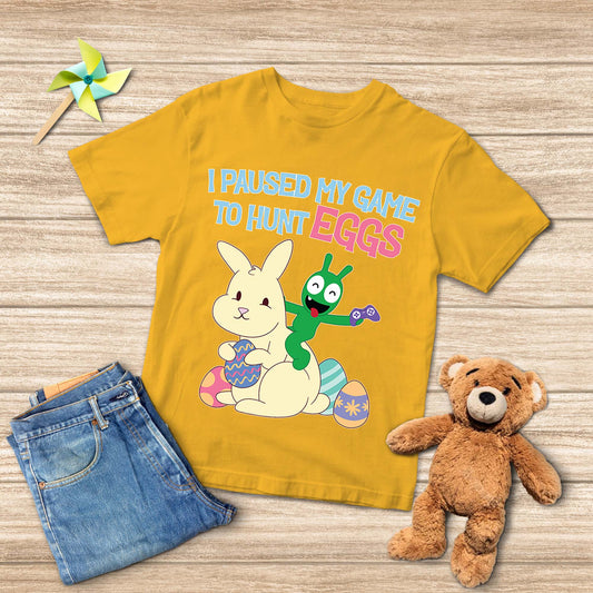 Pea Pea I Paused My Game To Hunt Eggs Youth T Shirt