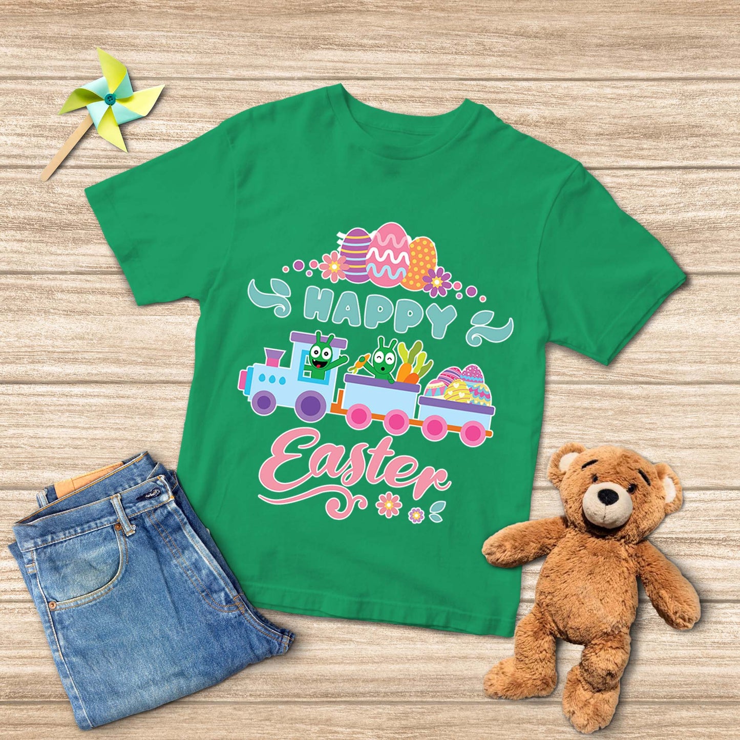 Pea Pea Joyeuses Pâques Train Youth T-shirt