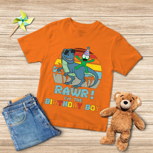 Pea Pea T-Rex RAWR The Birthday Boy Youth T Shirt, Birthday Shirts Gifts