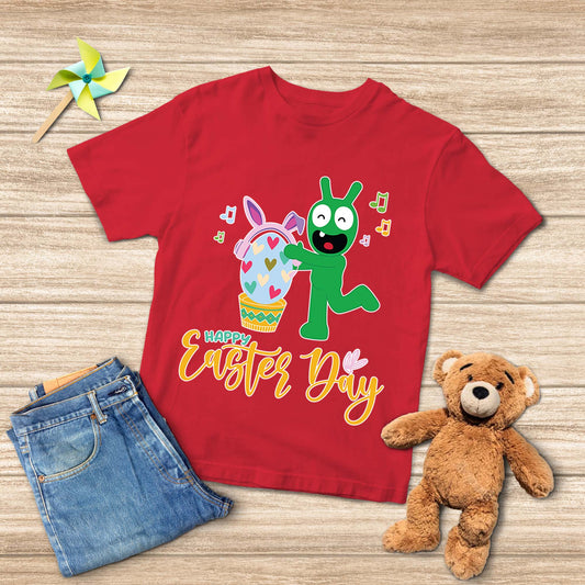 Pea Pea Playing With Easter Egg Youth T-Shirt, Easters Day Shirts Gifts For Boy Girl