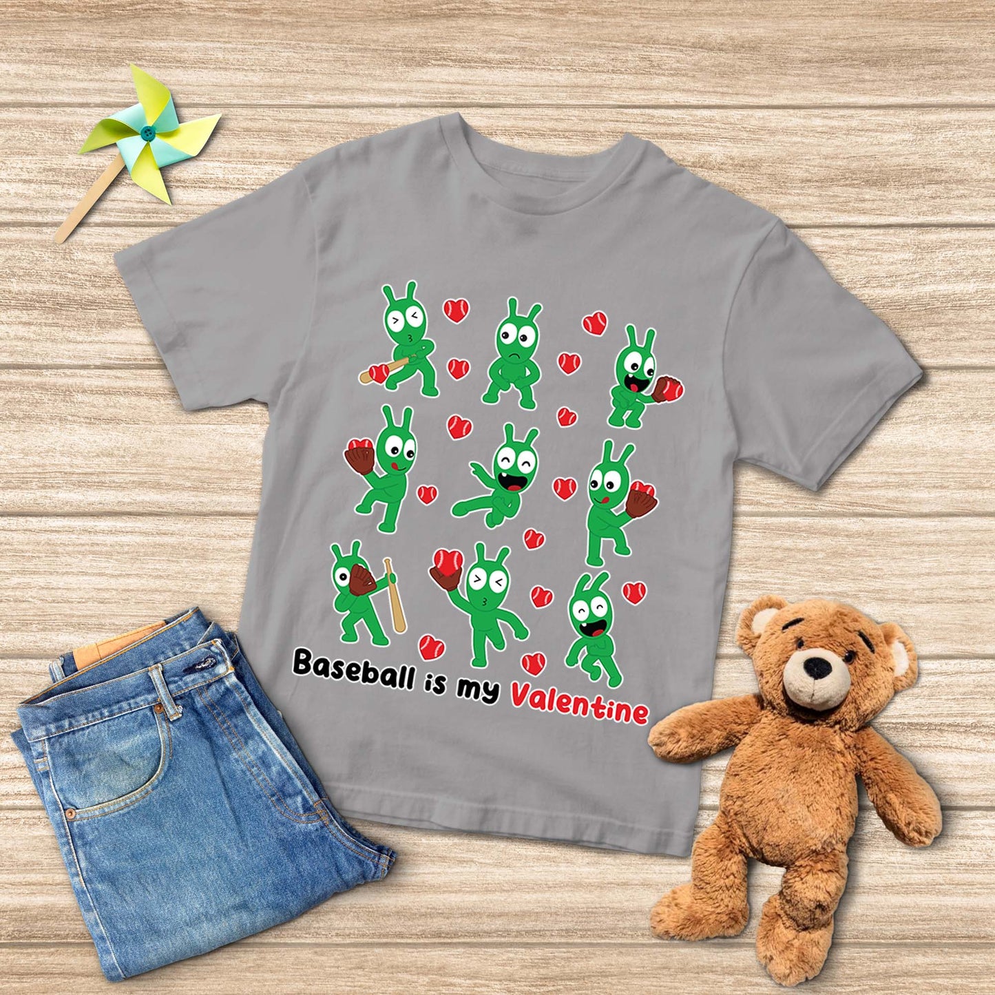 Baseball Is My Valentine Pea Pea Youth T-Shirt, Pea Pea Baseball Shirts Gift For Sport Lovers