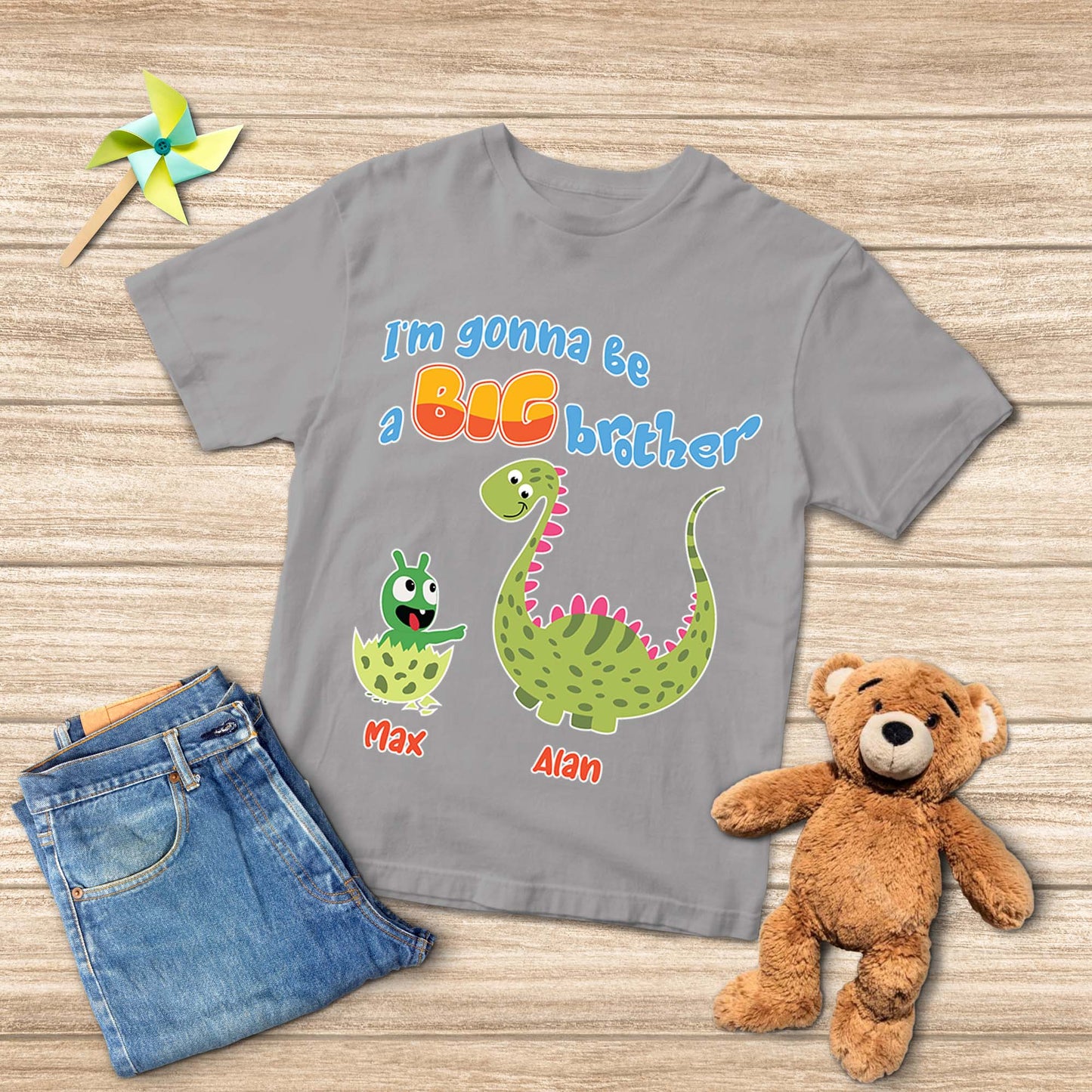 Gran Hermano Dinosaurio Guisante Guisante Personalizada Juventud Camiseta