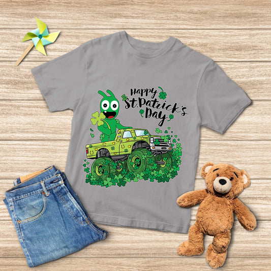 Pea Pea St. Patricks Day Shamrock Truck Youth T-shirt